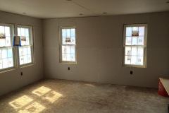 Addition interior framed and drywalled with new windows
